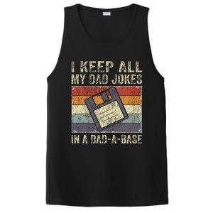 I Keep All My Dad Jokes In A Dad-A-Base Vintage Father Dad PosiCharge Competitor Tank