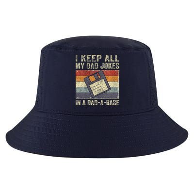 I Keep All My Dad Jokes In A Dad-A-Base Vintage Father Dad Cool Comfort Performance Bucket Hat