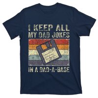 I Keep All My Dad Jokes In A Dad-A-Base Vintage Father Dad T-Shirt