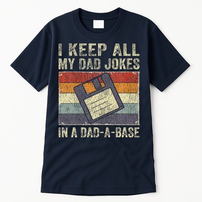 I Keep All My Dad Jokes In A Dad-A-Base Vintage Father Dad Tall T-Shirt