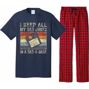 I Keep All My Dad Jokes In A Dad-A-Base Vintage Father Dad Pajama Set