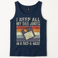 I Keep All My Dad Jokes In A Dad-A-Base Vintage Father Dad Tank Top