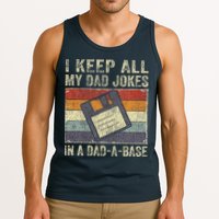 I Keep All My Dad Jokes In A Dad-A-Base Vintage Father Dad Tank Top