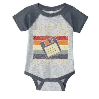 I Keep All My Dad Jokes In A Dad-A-Base Vintage Father Dad Infant Baby Jersey Bodysuit