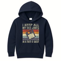 I Keep All My Dad Jokes In A Dad-A-Base Vintage Father Dad Kids Hoodie