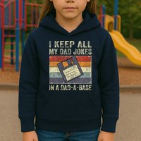 I Keep All My Dad Jokes In A Dad-A-Base Vintage Father Dad Kids Hoodie
