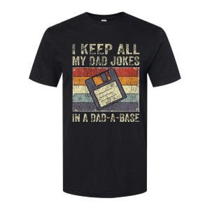 I Keep All My Dad Jokes In A Dad-A-Base Vintage Father Dad Softstyle CVC T-Shirt