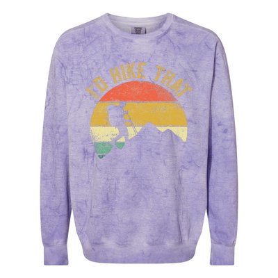 ID Hike That Mountains Hiking Hiker Colorblast Crewneck Sweatshirt