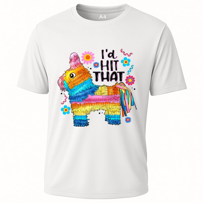 Id Hit That Funny Mexican Llama Pinata Cooling Performance Crew T-Shirt