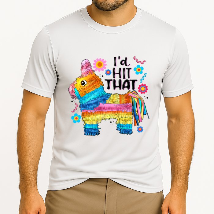 Id Hit That Funny Mexican Llama Pinata Cooling Performance Crew T-Shirt