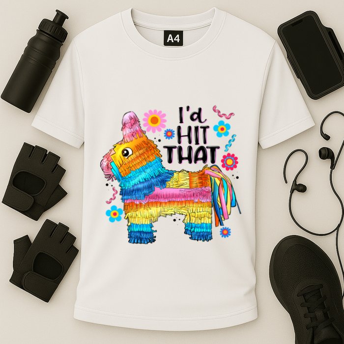 Id Hit That Funny Mexican Llama Pinata Cooling Performance Crew T-Shirt