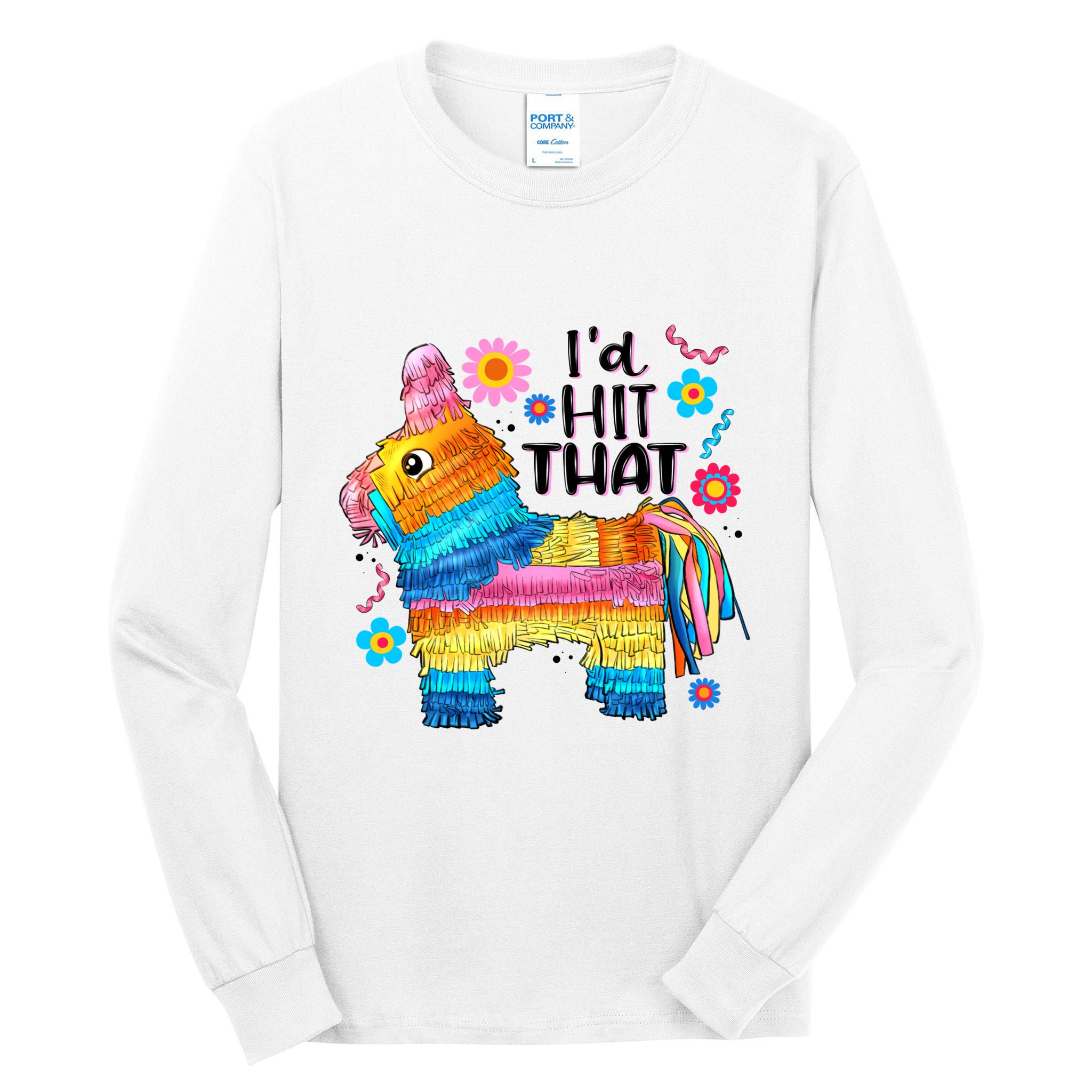 Id Hit That Funny Mexican Llama Pinata Tall Long Sleeve T-Shirt