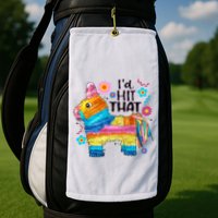 Id Hit That Funny Mexican Llama Pinata Golf Towel