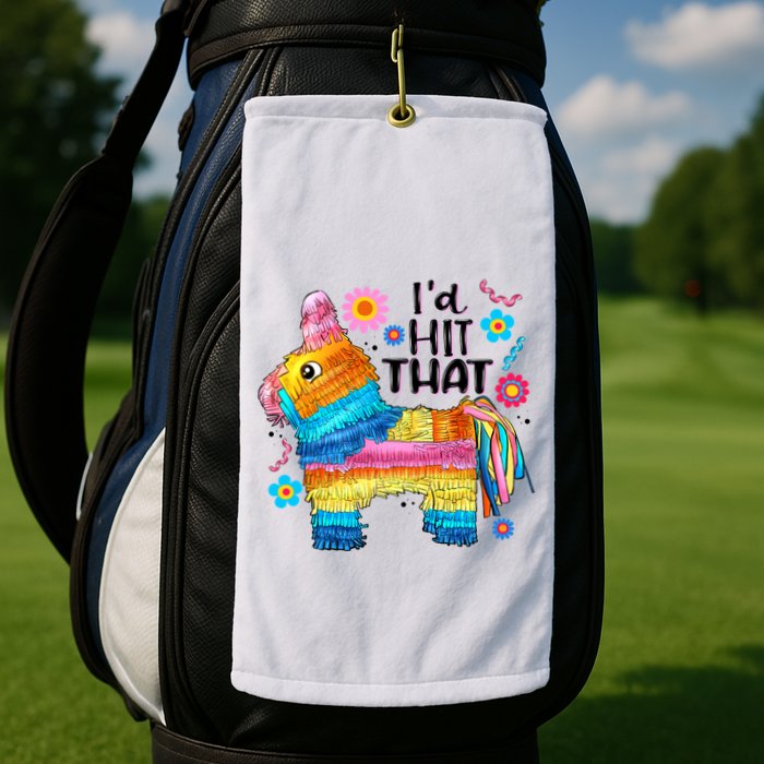 Id Hit That Funny Mexican Llama Pinata Golf Towel