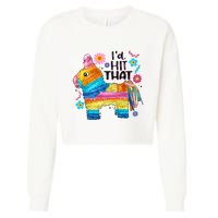 Id Hit That Funny Mexican Llama Pinata Cropped Pullover Crew