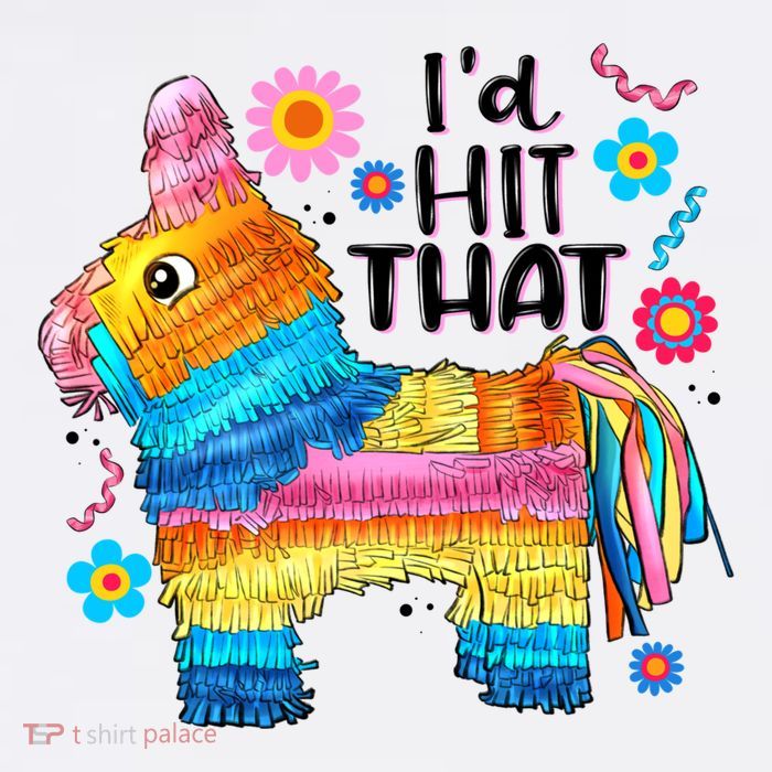 Id Hit That Funny Mexican Llama Pinata Womens T-Shirt