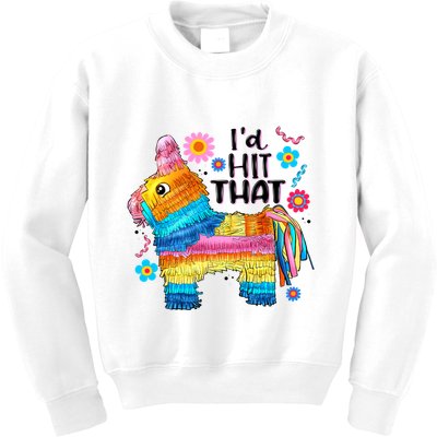 Id Hit That Funny Mexican Llama Pinata Kids Sweatshirt
