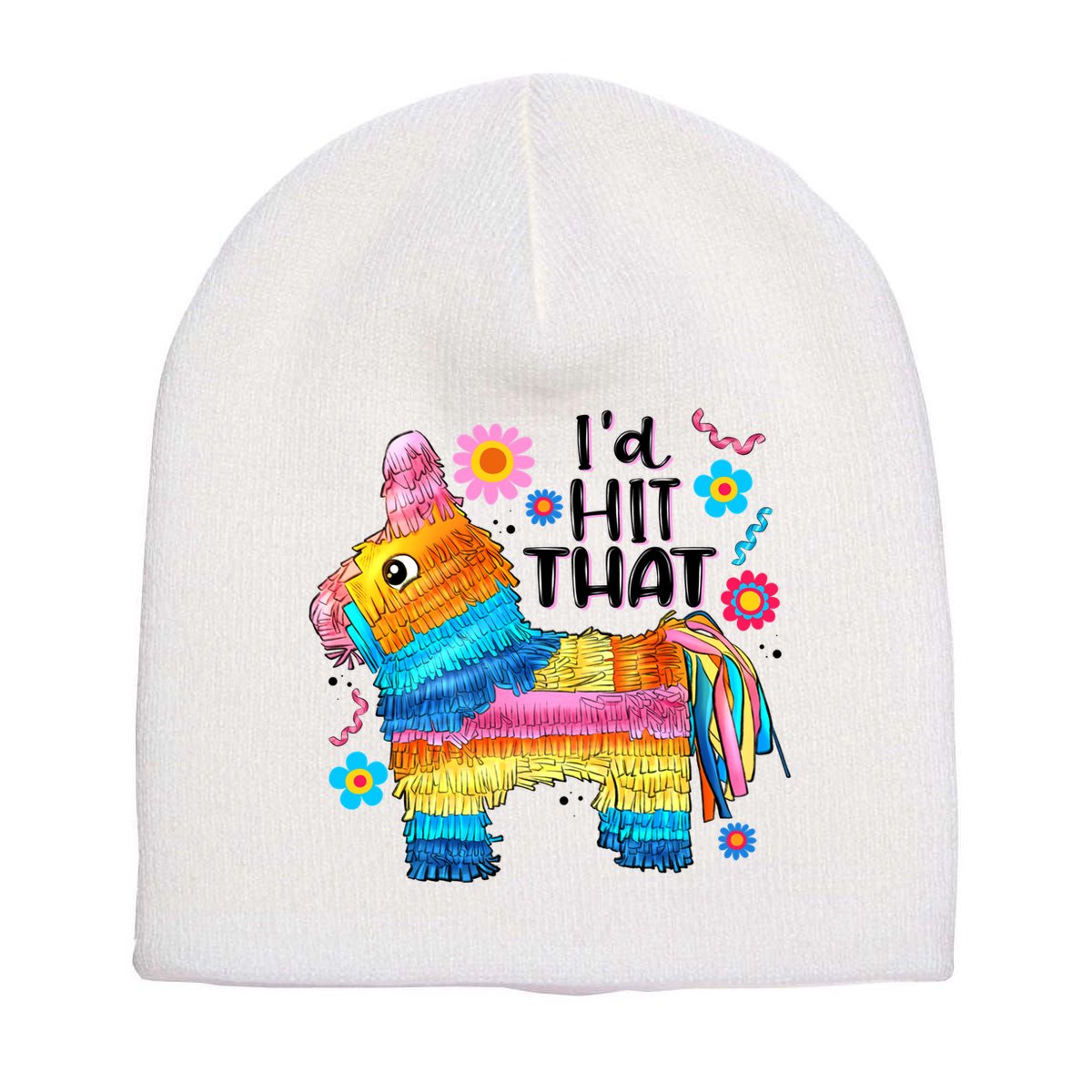 Id Hit That Funny Mexican Llama Pinata Short Acrylic Beanie
