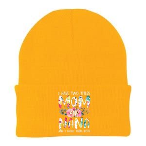 I Have Two Titles Mom And Nana Women Floral Grandma MotherS Day Knit Cap Winter Beanie