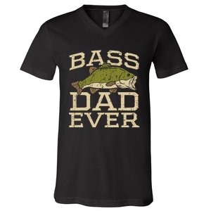 I Have Two Titles Fisherman Dad Bass Fishing Father's Day V-Neck T-Shirt