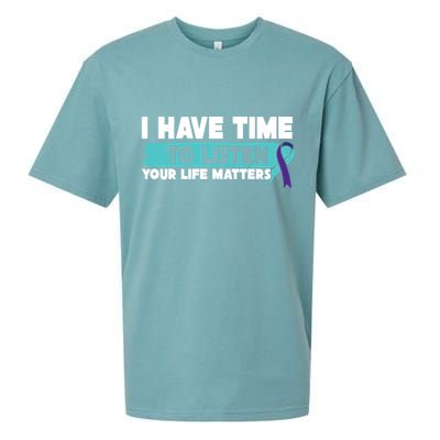 I Have Time Your Life Matters Suicide Awareness Sueded Cloud Jersey T-Shirt