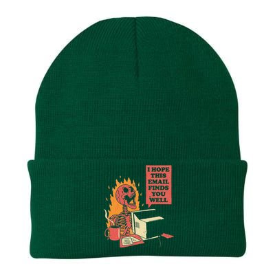 I Hope This Email Finds You Well Funny Skeleton Knit Cap Winter Beanie