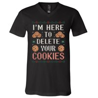 IM Here To Delete Your Cookies Christmas Programmer V-Neck T-Shirt