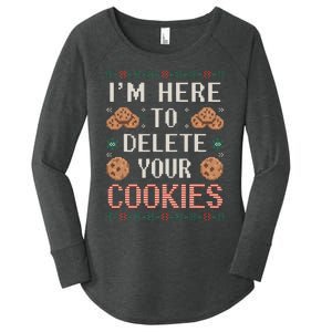 IM Here To Delete Your Cookies Christmas Programmer Women's Perfect Tri Tunic Long Sleeve Shirt