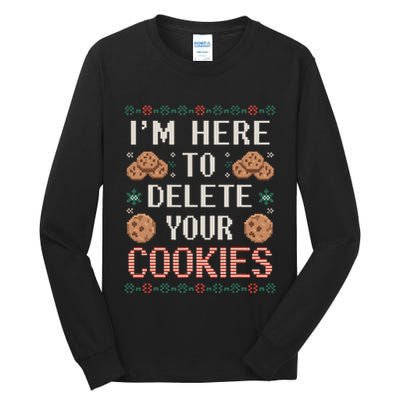 IM Here To Delete Your Cookies Christmas Programmer Tall Long Sleeve T-Shirt