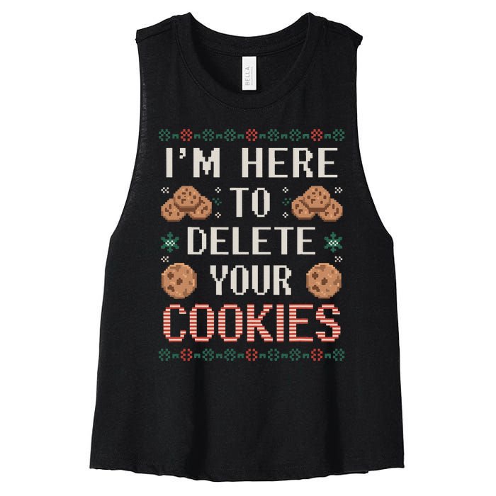 IM Here To Delete Your Cookies Christmas Programmer Women's Racerback Cropped Tank