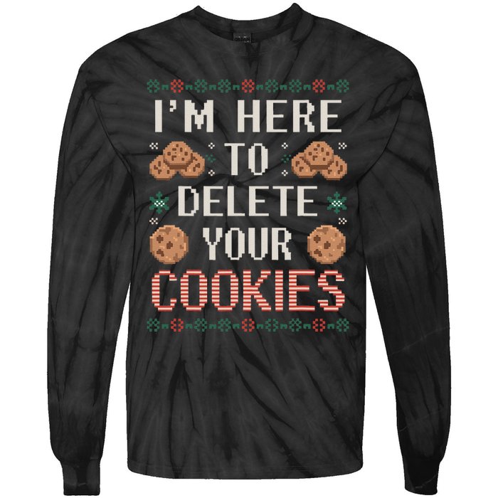 IM Here To Delete Your Cookies Christmas Programmer Tie-Dye Long Sleeve Shirt