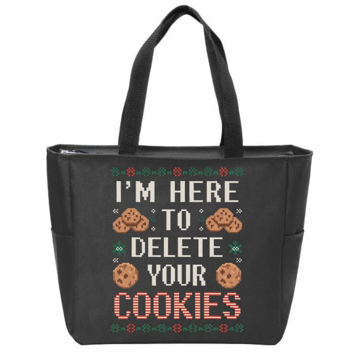 IM Here To Delete Your Cookies Christmas Programmer Zip Tote Bag