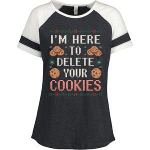 IM Here To Delete Your Cookies Christmas Programmer Enza Ladies Jersey Colorblock Tee