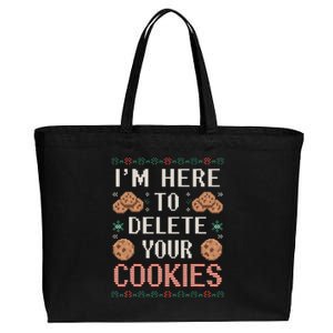 IM Here To Delete Your Cookies Christmas Programmer Cotton Canvas Jumbo Tote