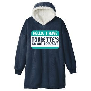 I Have Tourette Syndrome Awareness Teal Ribbon Disorder Hooded Wearable Blanket