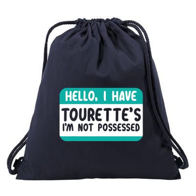 I Have Tourette Syndrome Awareness Teal Ribbon Disorder Drawstring Bag