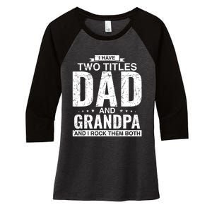 I Have Two Titles Dad And Grandpa Fathers Day Women's Tri-Blend 3/4-Sleeve Raglan Shirt