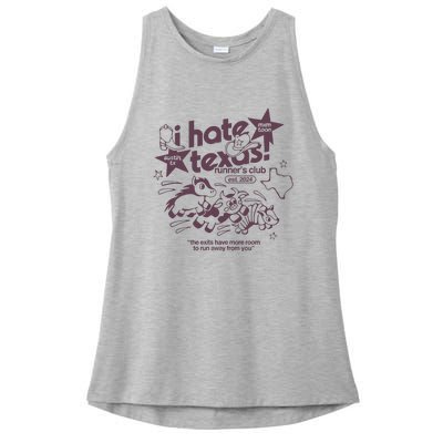 I Hate Texas RunnerS Ladies PosiCharge Tri-Blend Wicking Tank