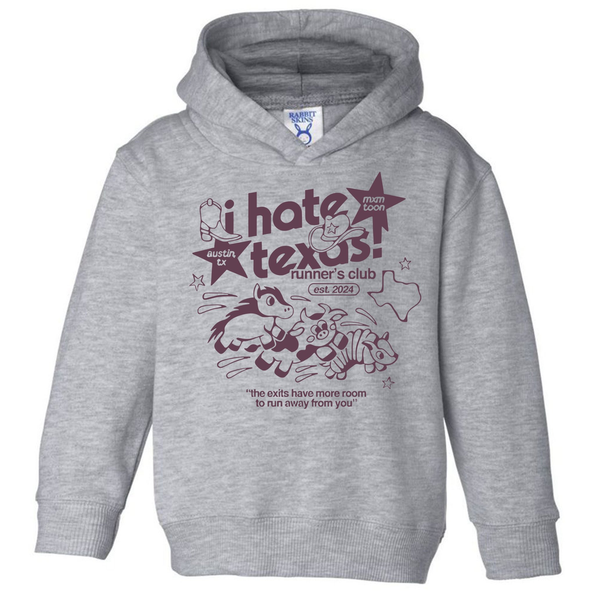 I Hate Texas RunnerS Toddler Hoodie