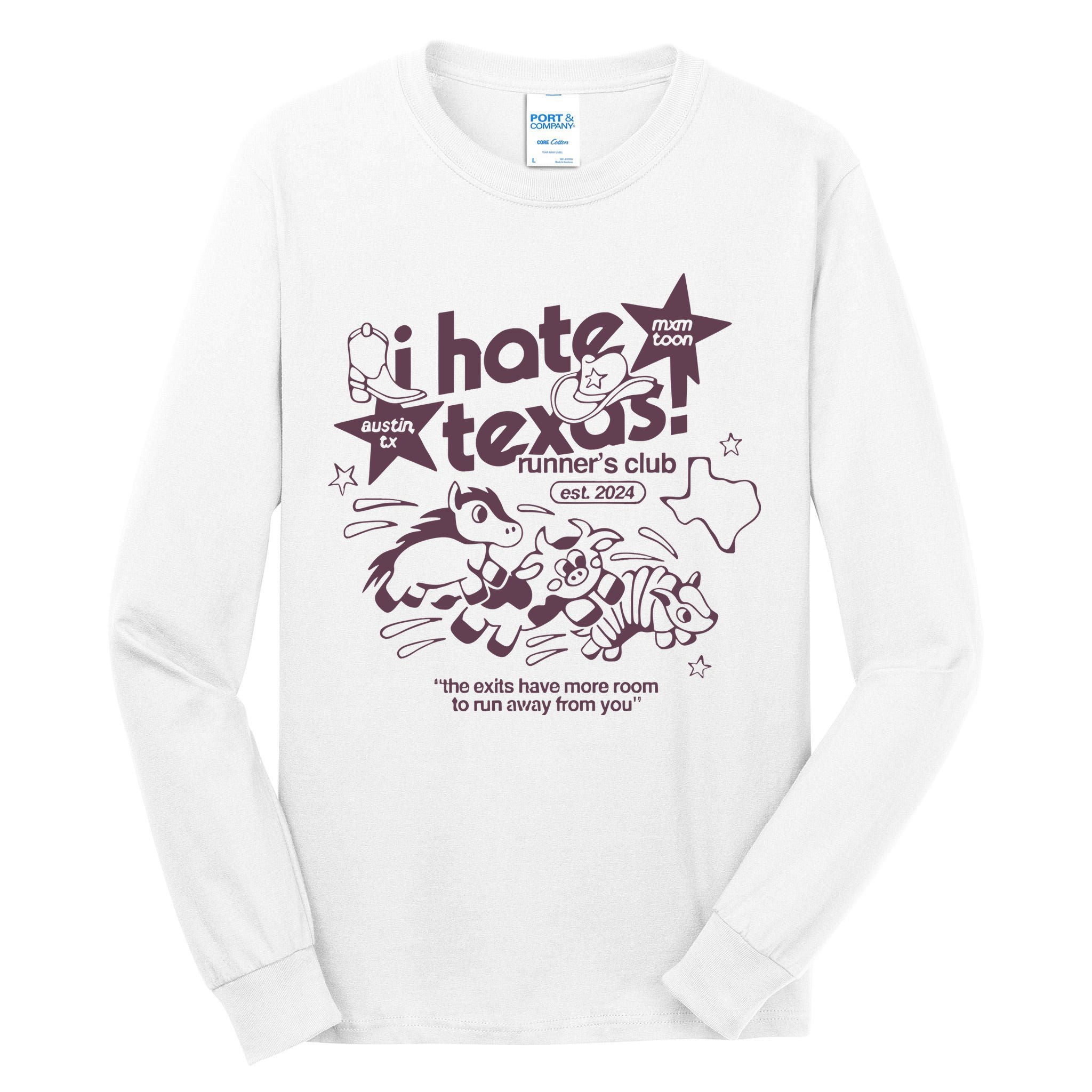 I Hate Texas RunnerS Tall Long Sleeve T-Shirt