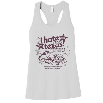 I Hate Texas RunnerS Women's Racerback Tank