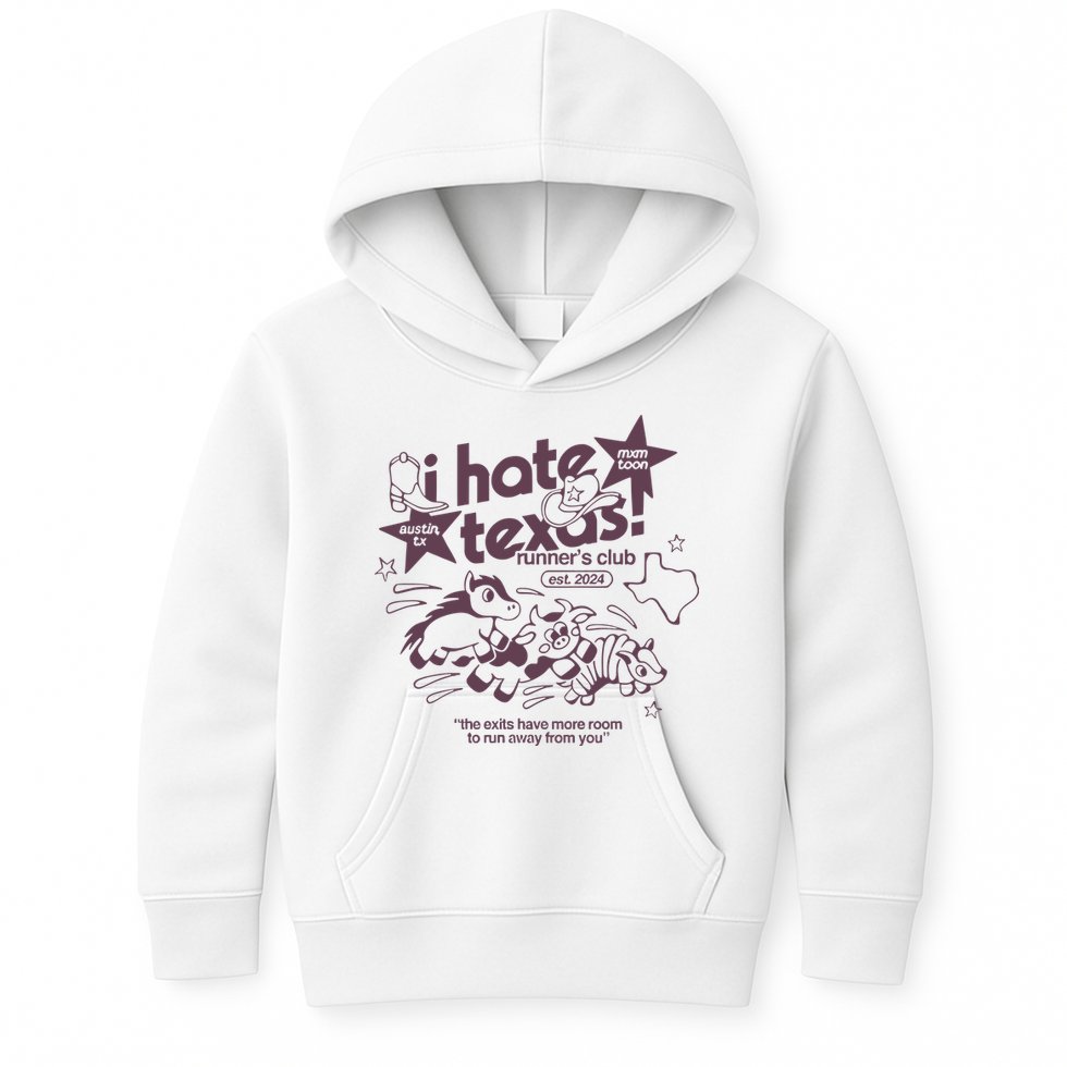 I Hate Texas RunnerS Kids Hoodie