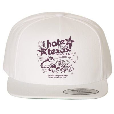 I Hate Texas RunnerS Wool Snapback Cap