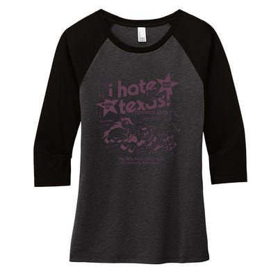 I Hate Texas RunnerS Women's Tri-Blend 3/4-Sleeve Raglan Shirt