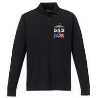 I Have Two Titles Dad And Papa Funny Father's Day Dad Performance Long Sleeve Polo