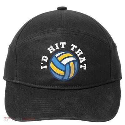 Id Hit That Funny Volleyball Design 7-Panel Snapback Hat