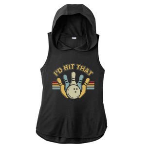 Id Hit That Bowling Ladies PosiCharge Tri-Blend Wicking Draft Hoodie Tank