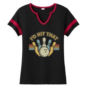 Id Hit That Bowling Ladies Halftime Notch Neck Tee