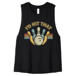 Id Hit That Bowling Women's Racerback Cropped Tank