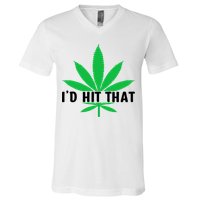 ID Hit That Funny Weed 4/20 V-Neck T-Shirt